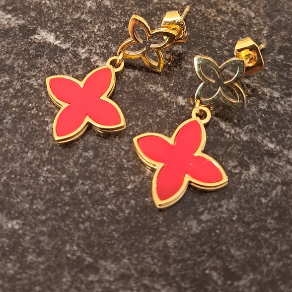 Red clover earrings - Picture 4 of 7